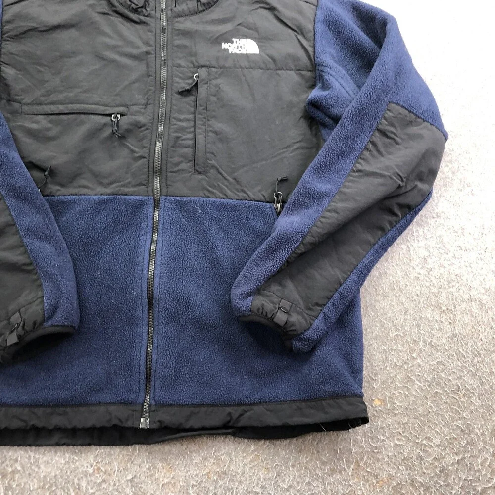 The North Face Jacket Mens Small Blue Black Fleece Full Zip Hiking Denali